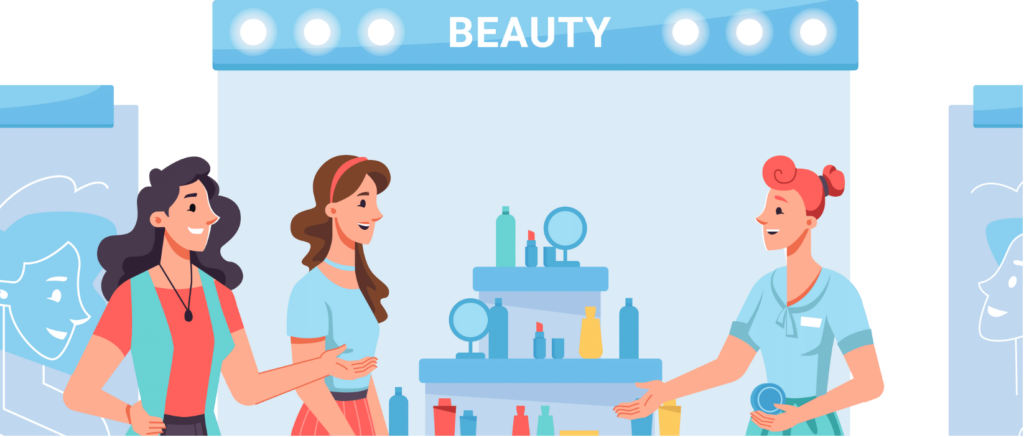 買い物している様子