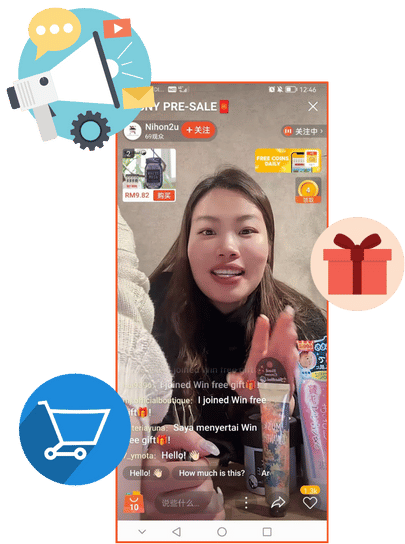 弊社がライブを行っている様子